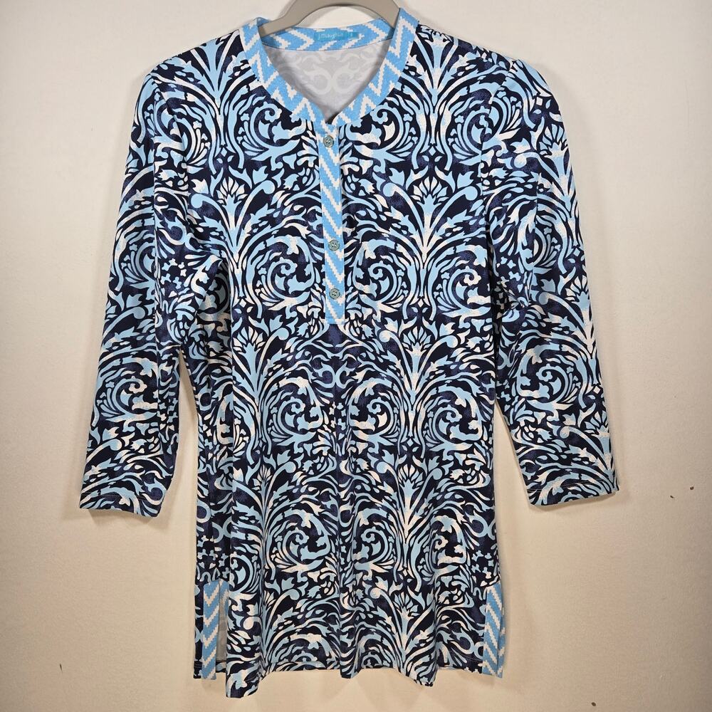 J. Mclaughlin Blue Print Tunic Size Small